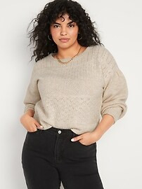 Cozy Plush-Yarn Textured-Knit Sweater for Women | Old Navy (US)