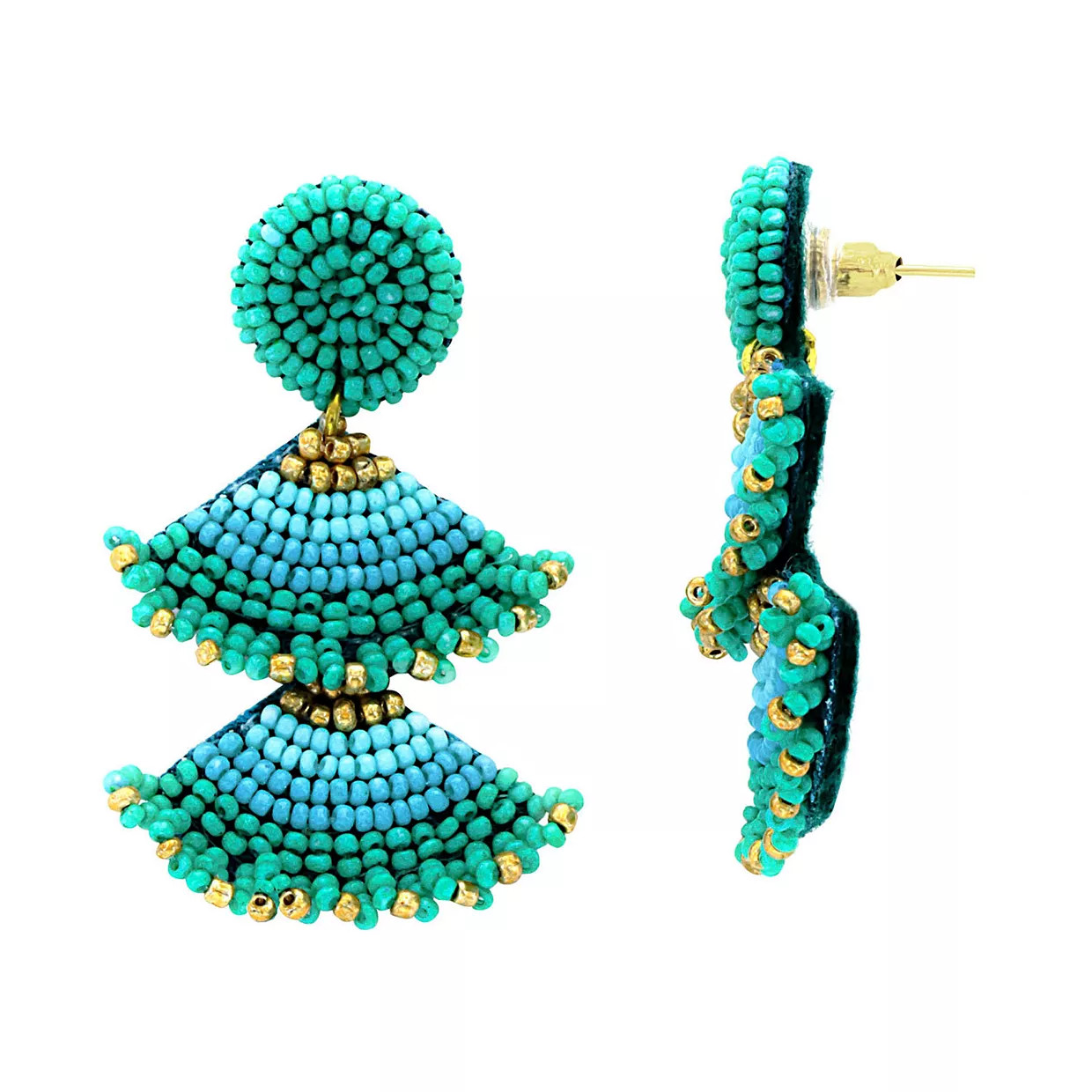 PANNEE BY PANACEA Seed Bead Fan Post Earrings | Kohl's