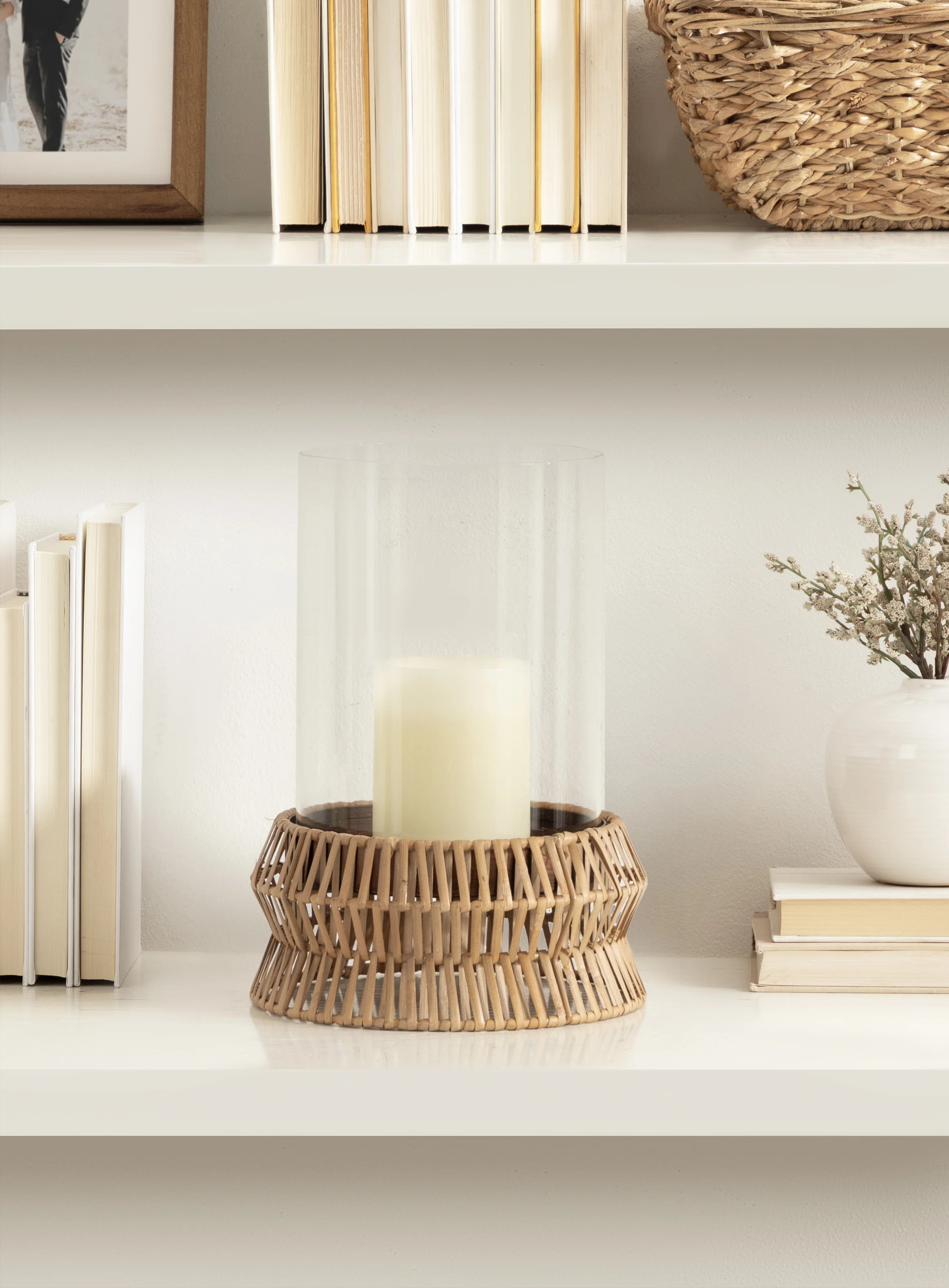 Rashana Woven Rattan Pillar Candle Holder | Wayfair North America