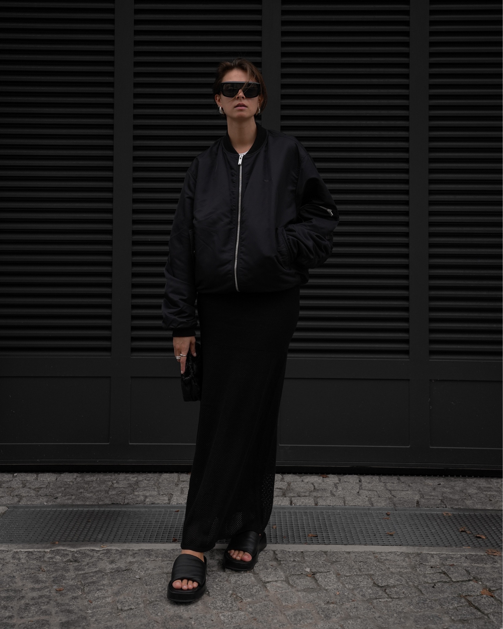 Love a contrasty look. Bomber jacket styled with a knitted skirt for autumn days. 

#LTKeurope #LTKSeasonal #LTKstyletip