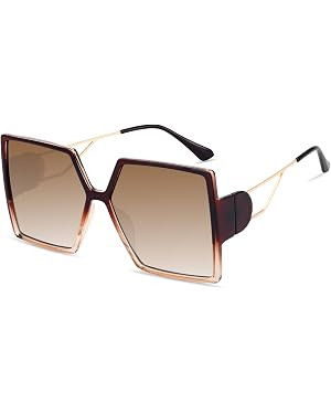 STORYCOAST Oversized Square Sunglasses for Women Fashion Large Shield Shades UV400 Protection | Amazon (US)