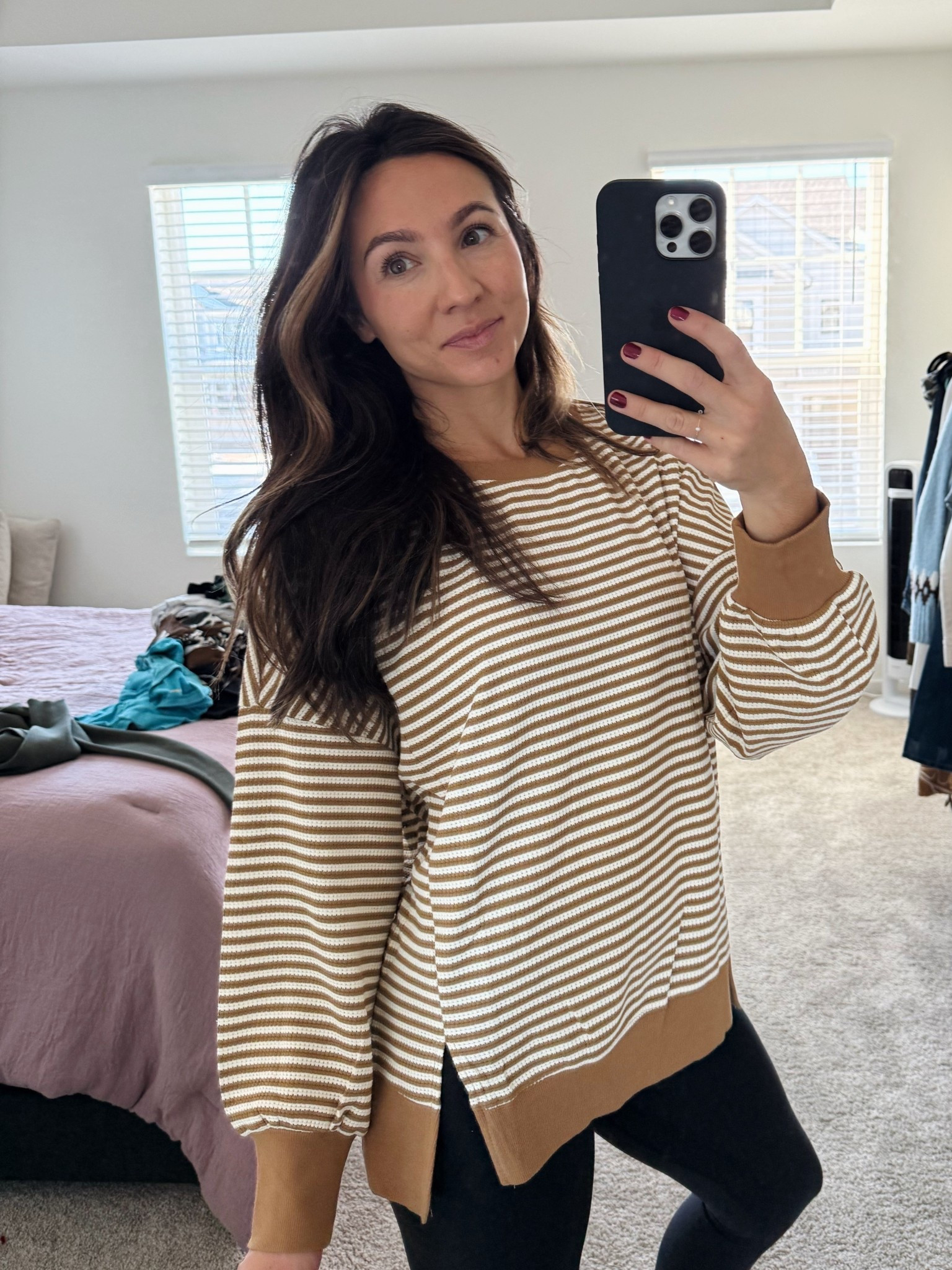 Headed to school pickup. This striped oversized sweater is great for layering or when you just want a little cozier look  

#LTKselfcare #LTKmomlife #LTKFindsUnder50