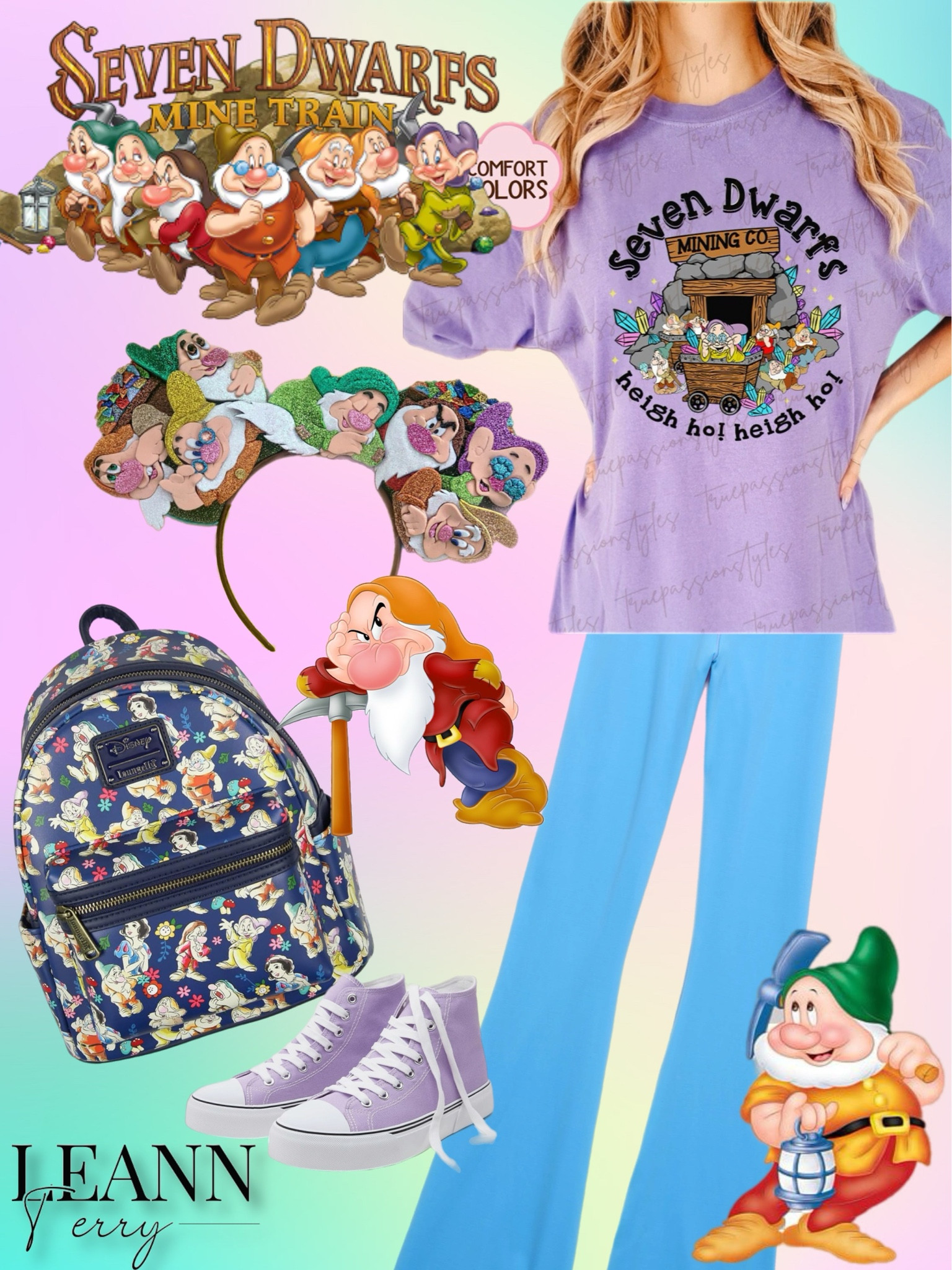 Whistling while I stroll in my Seven Dwarfs inspired outfit! 🍎✨ #HeighHoFashion #FantasylandStyle #DisneyBounding #MagicKingdomMagic