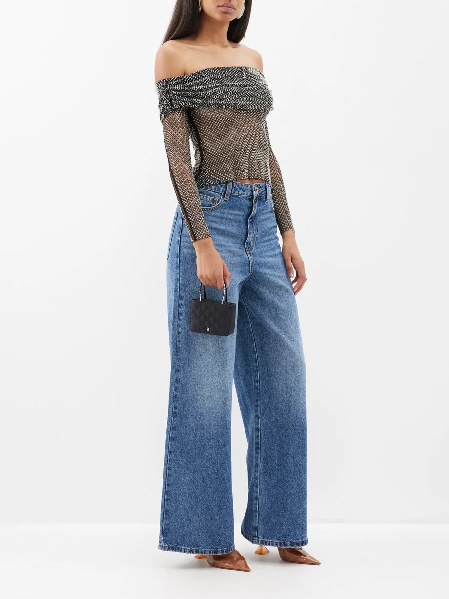 Crystal-embellished fishnet top | Matches (UK)