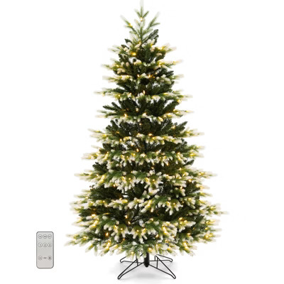 Tangkula 6/7FT Pre-lit Artificial Xmas Tree Hinged Xmas Tree with 350/500 LED Lights 1801/2489 Br... | Target
