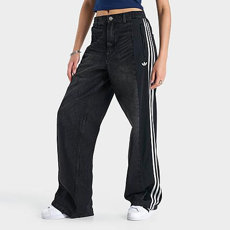 adidas Women's Originals Athletic Dept Firebird Denim Pants in Black Size: Small | JD Sports (US)
