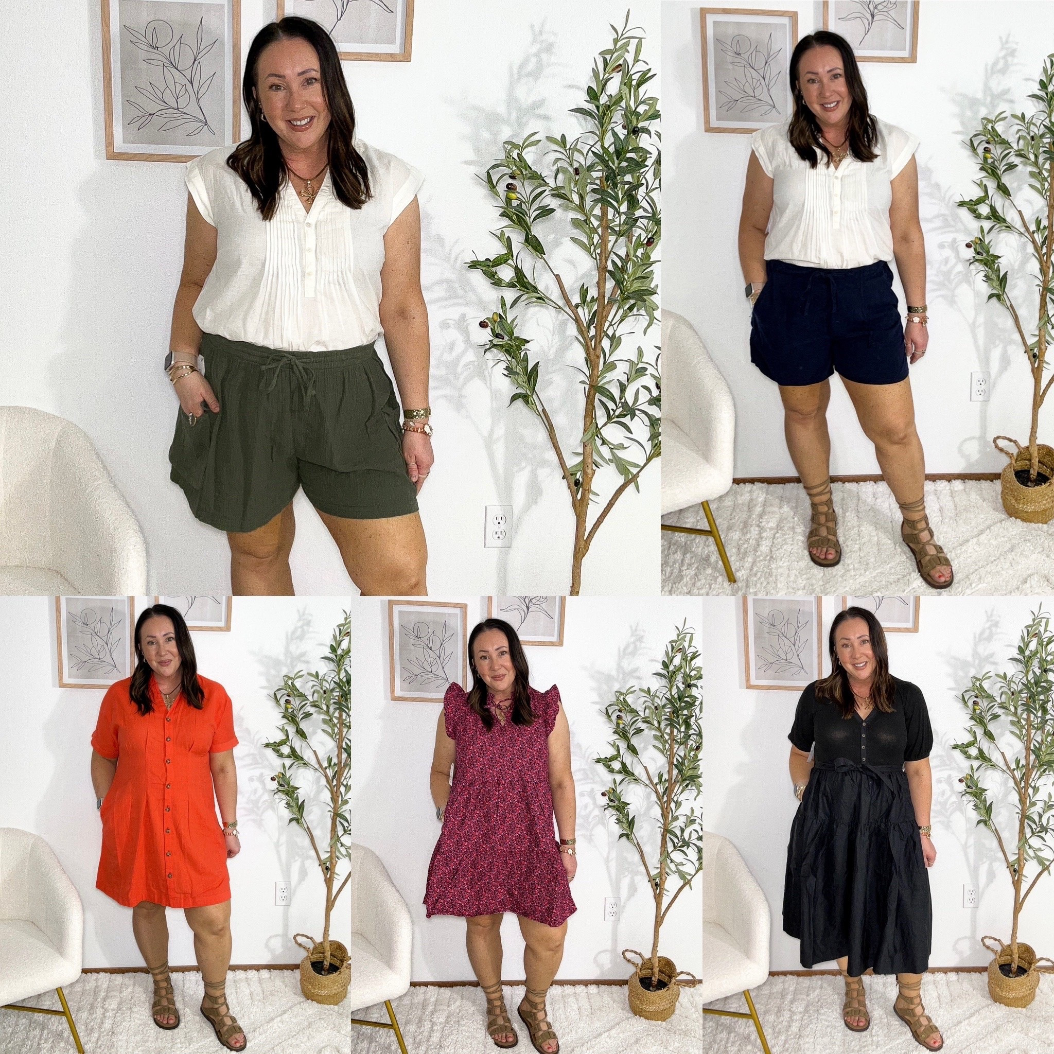Walmart try-on! Large pintuck top. XL shorts. Large dresses!

#LTKOver40 #LTKMidsize #LTKSeasonal