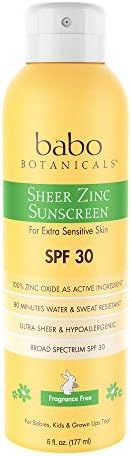 Babo Botanicals Sheer Zinc Continuous Spray Sunscreen SPF 30 with 100% Mineral Active, Non-Nano, ... | Amazon (US)