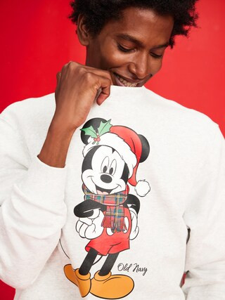 Old Navy x Disney Mickey Mouse Oversized Holiday-Graphic Sweatshirt for Men | Old Navy (US)