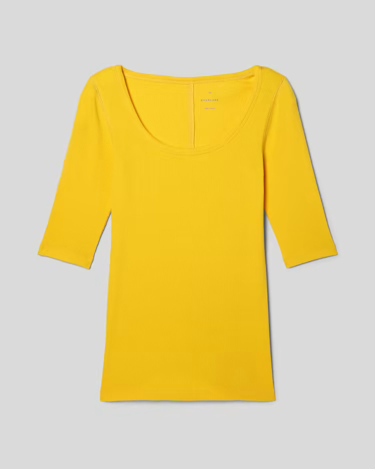 The Pima Micro-Rib Scoop-Neck Tee | Everlane