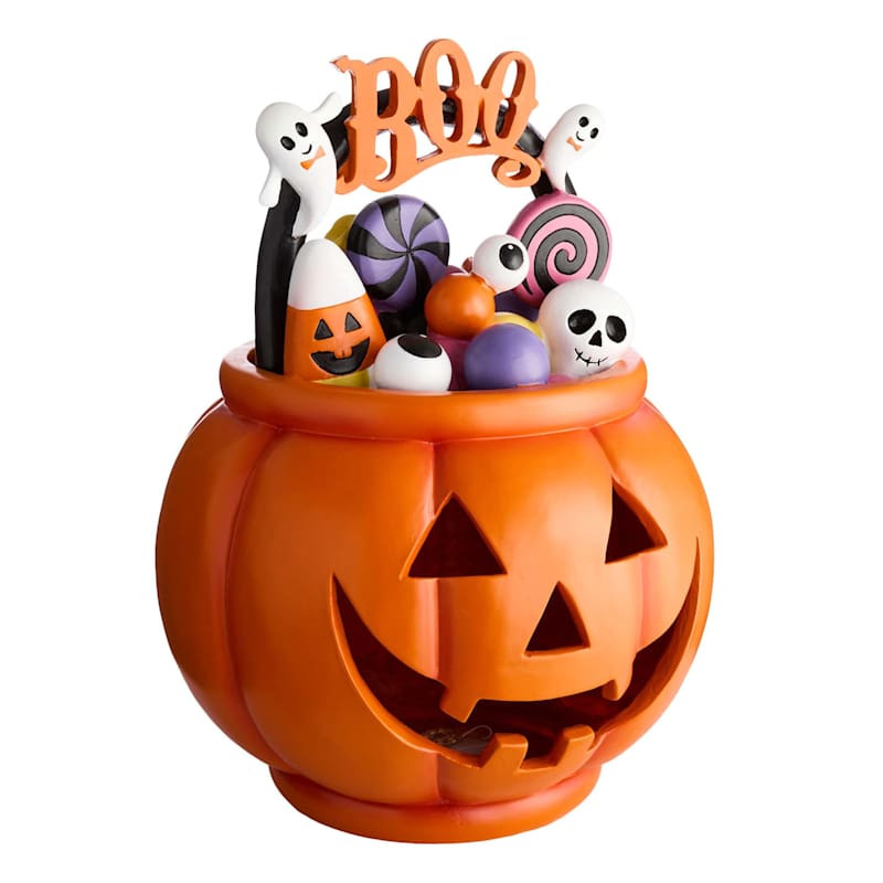 Happy Haunting LED Boo Pumpkin Bucket | At Home