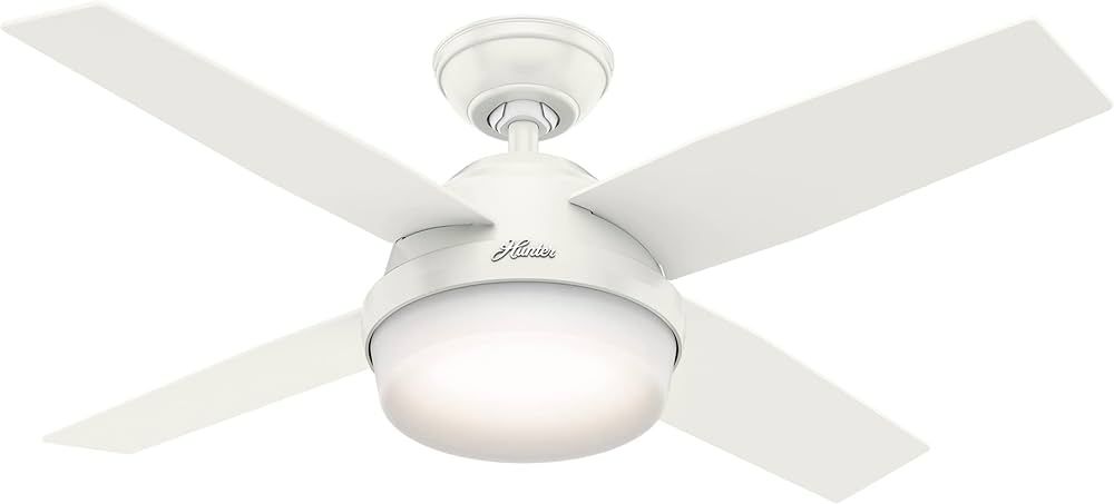 Hunter Dempsey Indoor Ceiling Fan with LED Light and Remote Control, 44", White | Amazon (US)