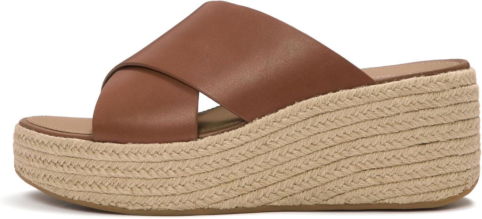 FitFlop Platfforms Espadrille Leather Wedge Cross Slides | Amazon (US)
