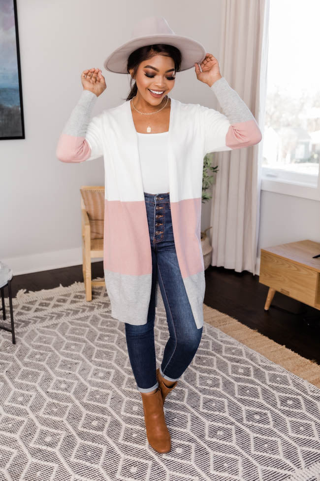 Secret Obsession Colorblock Mauve Cardigan | The Pink Lily Boutique