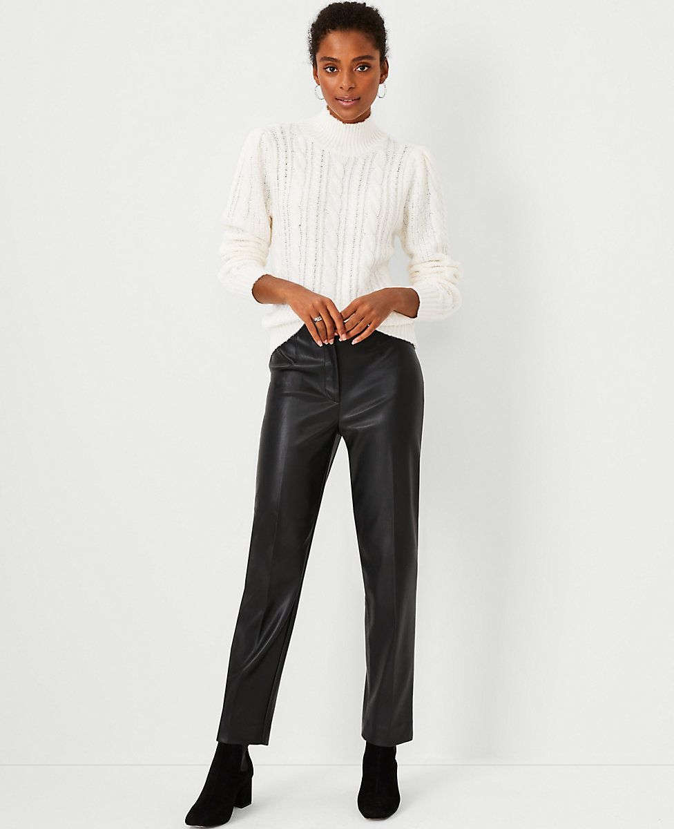 The Faux Leather Slim Pant | Ann Taylor (US)