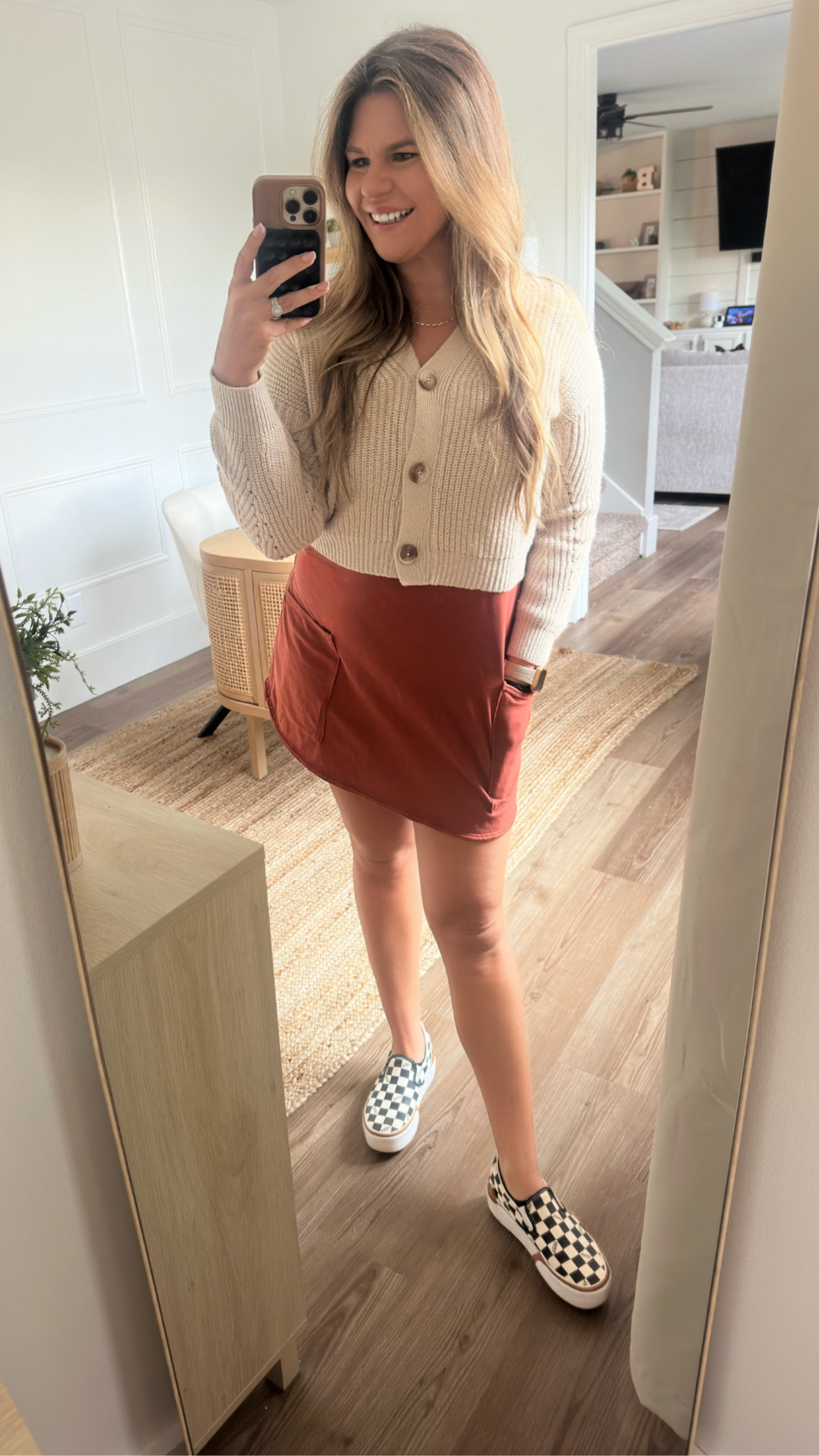 Outfit to transition from summer to fall
Active dress - has a 15% off coupon now
Cropped cardigan 
Platform vans sneakers

#LTKSaleAlert #LTKStyleTip #LTKSeasonal