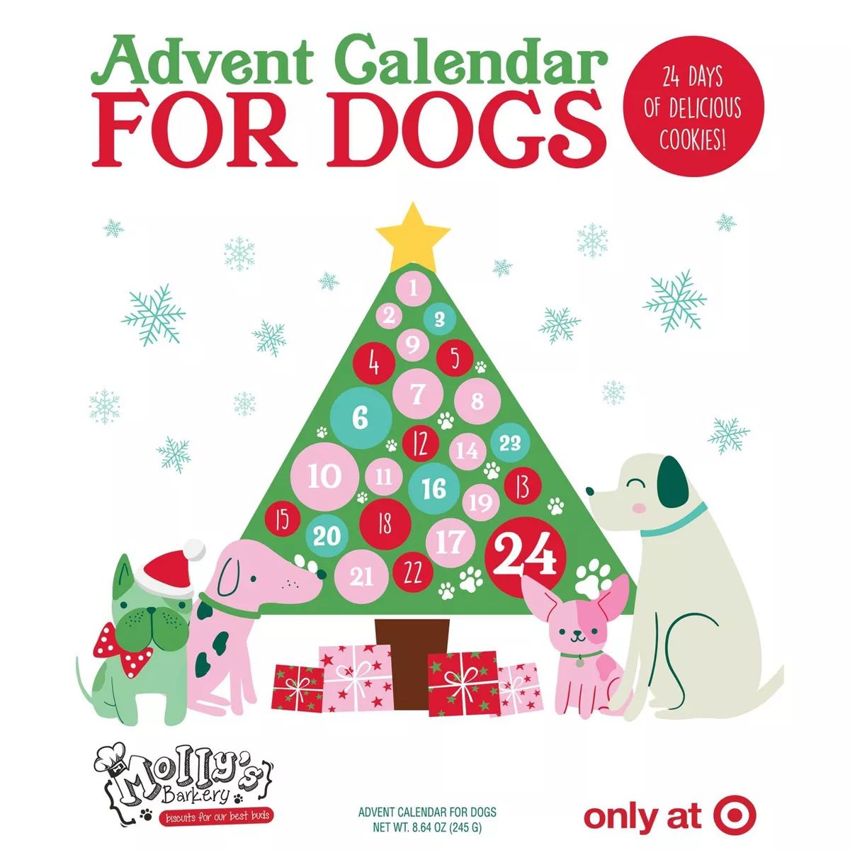 Molly's Barkery 24 Days Holiday Advent Calendar Crunchy Dog Treat with Cinnamon & Apple Flavor - ... | Target