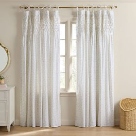 LoveShackFancy Smocked Prairie Floral Curtain | Pottery Barn Teen