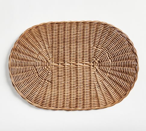 Wicker Woven Oval Charger - Honey | Pottery Barn (US)