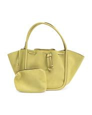Made In Italy Suede Tote With Tub Handles | TJ Maxx