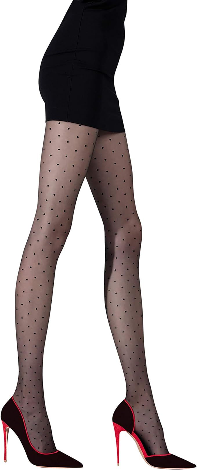 Polka Dot Tights for Women, Made in Europe, Sheer Patterned Pantyhose, Punto 20 DEN | Amazon (US)