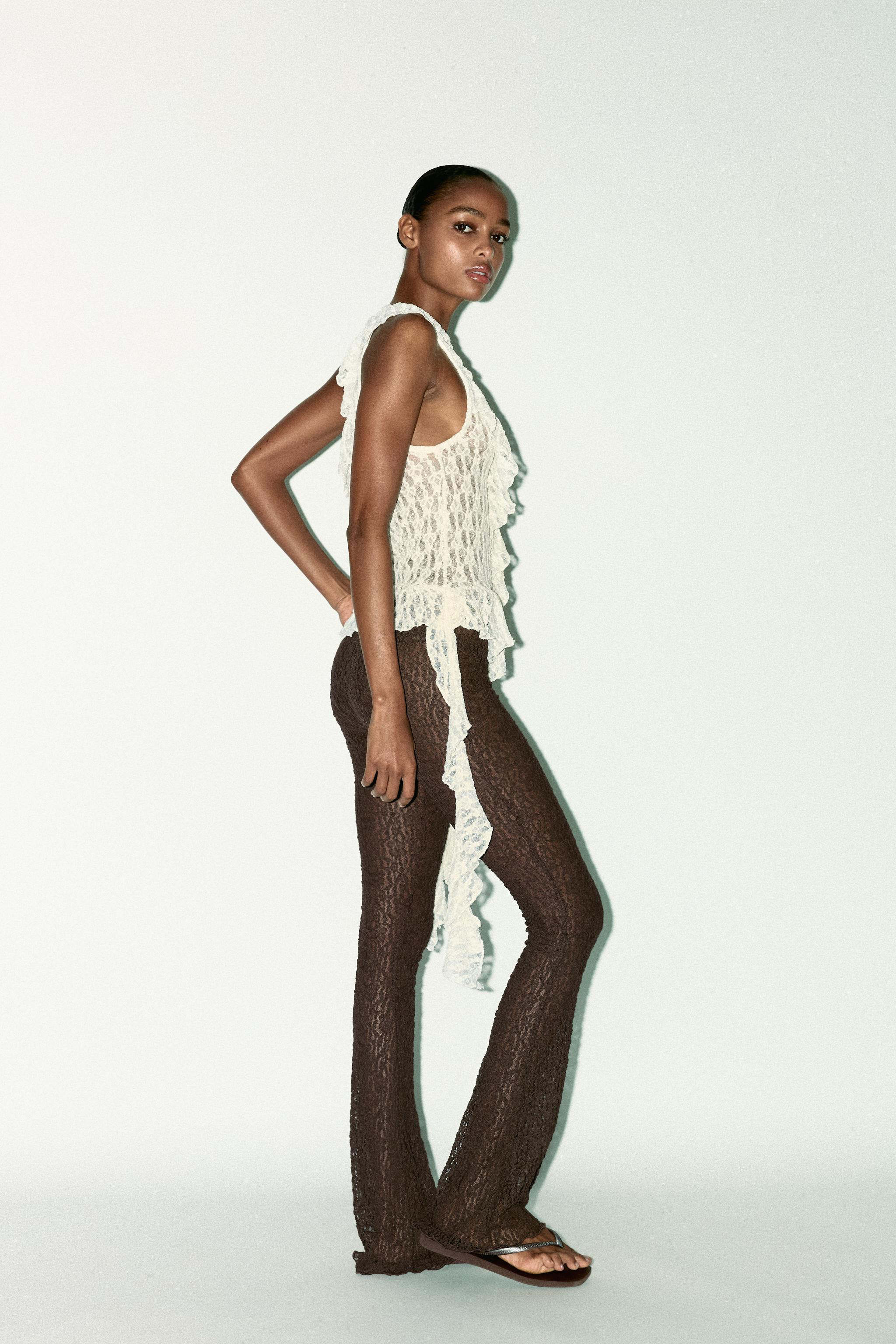 ASYMMETRIC LACE TOP | Zara UK