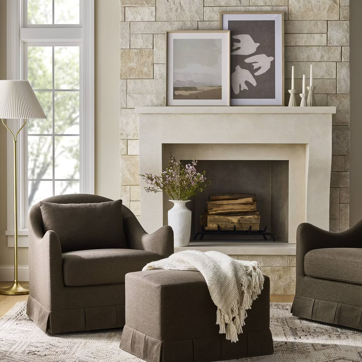 Box Pleat Upholstered Ottoman - Threshold™ designed with Studio McGee | Target