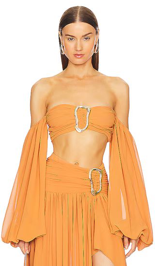 x REVOLVE Blair Crop Top in Cumin Brown | Revolve Clothing (Global)