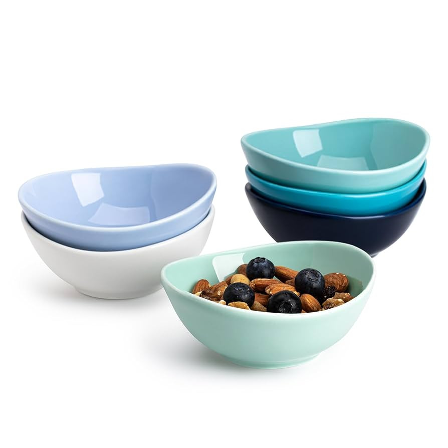 Sweese Porcelain Small Bowls 4 oz Set of 6 - Assorted Colors for Dipping, Snack, Sauce, Side Dish... | Amazon (US)