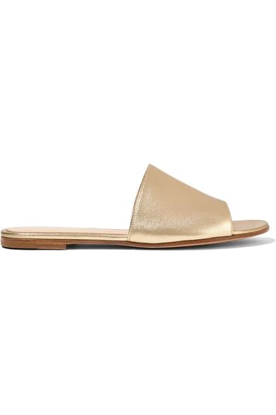 Gianvito Rossi - Metallic Leather Slides - Gold | NET-A-PORTER (US)