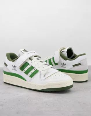 adidas Originals Forum 84 Low trainers in white and green | ASOS (Global)