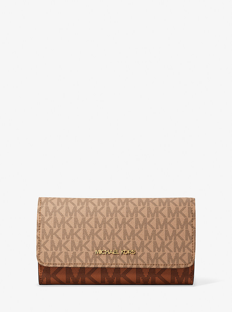 Jet Set Large Signature Logo Tri-Fold Wallet | Michael Kors US