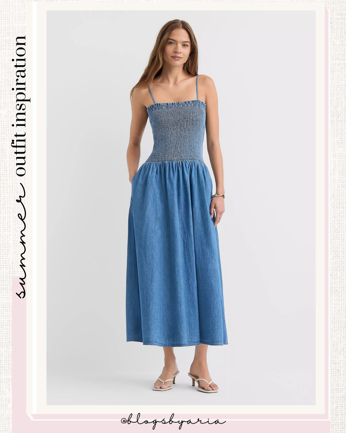 a smocked denim dress never misses! bc you can dress it up or down!

summer outfit inspo, vacation outfits for the beach, country concert outfits, date night outfit, memorial day outfit, concert outfit, summer style idea, summer fashion, denim dress, summer dress, affordable outfit, summer ootd, two piece set, summer set 

 #LTKootd #LTKSeasonal