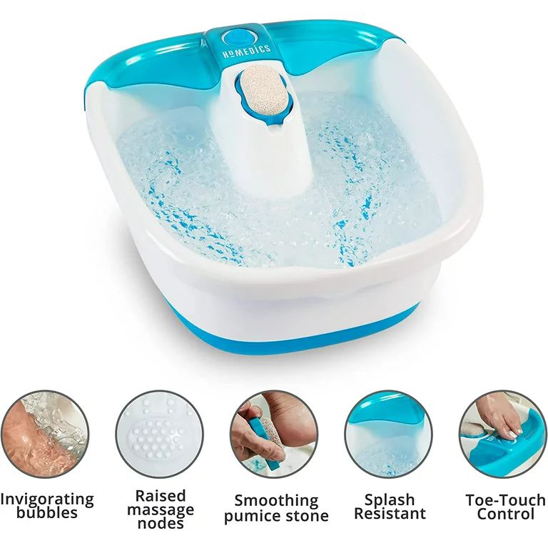 Homedics Bubble Mate Heated Foot Spa Bubble Foot Massager with Raised Massage nodes and Removable... | Walmart (US)