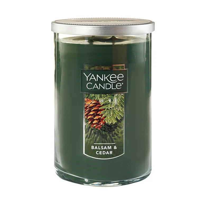 Yankee Candle Balsam & Cedar -  22 oz Large Modern Brushed Lid Tumbler Candle: Holiday/Seasonal, ... | Walmart (US)
