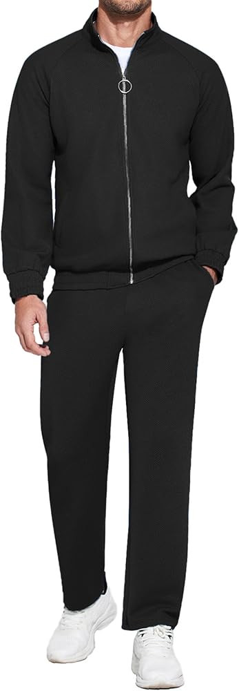 COOFANDY Mens 2 Piece Tracksuit Casual Sweatsuits Full Zip Track Suits Jogging Athletic Suit Sets | Amazon (US)