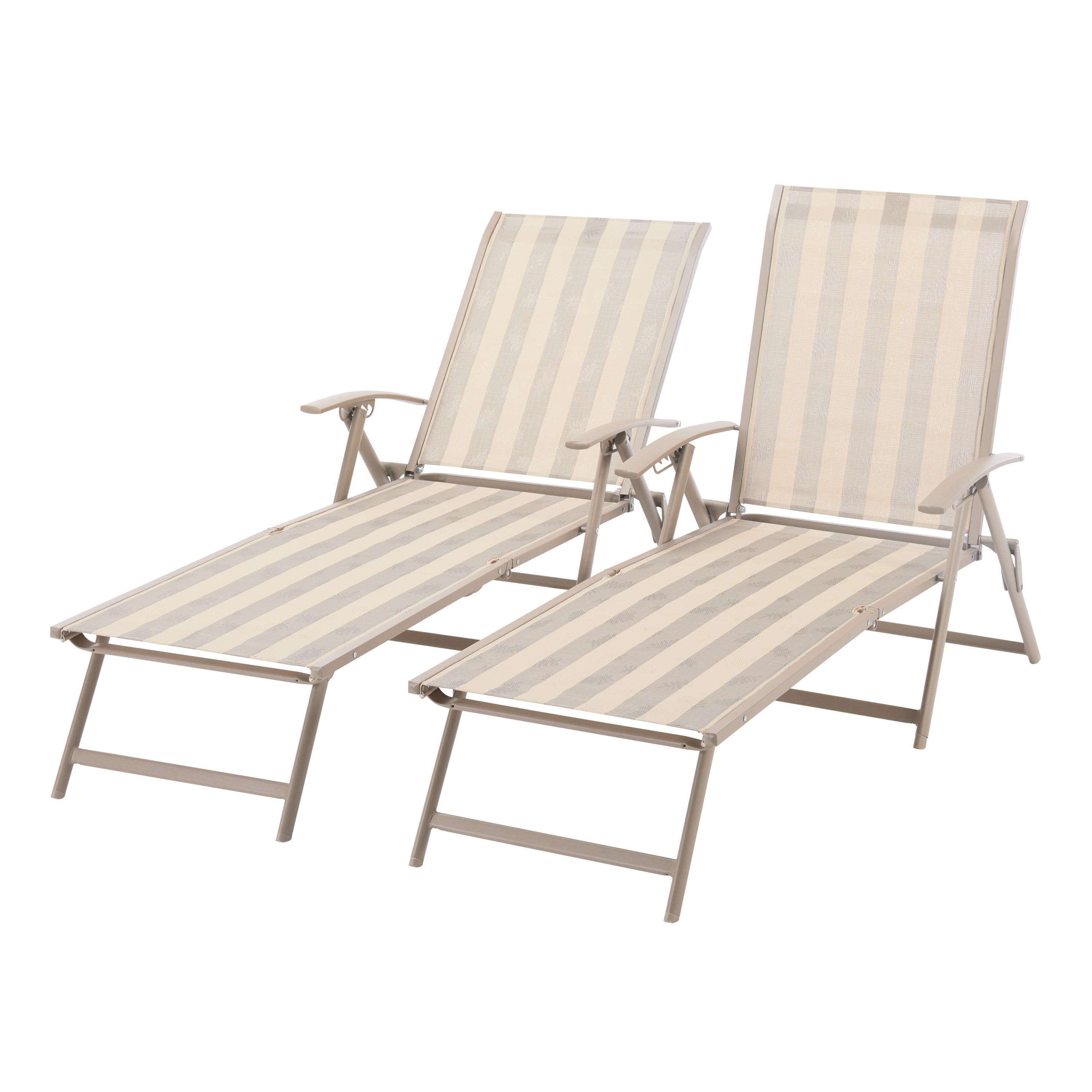 Mainstays Fair Park Foldable Steel Outdoor Chaise Lounge - Set of 2, Multiple Colors - Walmart.co... | Walmart (US)