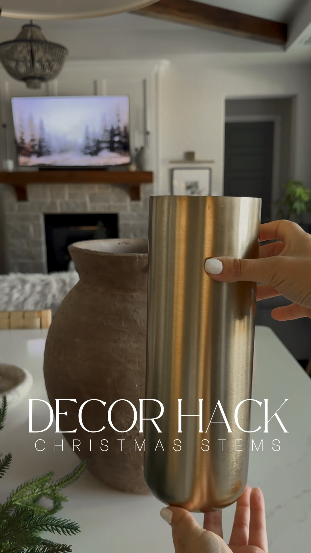 Christmas hack! Easy way to arrange your Christmas floral in a large oversized vase. #christmasdecor #holidaydecor #christmasfloral

#LTKVideo #LTKHoliday #LTKSeasonal