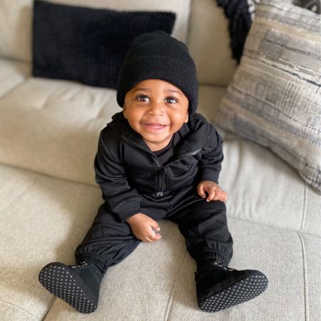 Follow his instagram @officialbabykj for more baby boy fashion inspo

Age in photo: 6M
Hat size: 6-12M
Shoe size: 6-12M
Socks size: 6-12M
Jacket/Pants size: 6-9M
Sweatshirt size: 6-9M

#LTKbaby #LTKfamily #LTKkids
