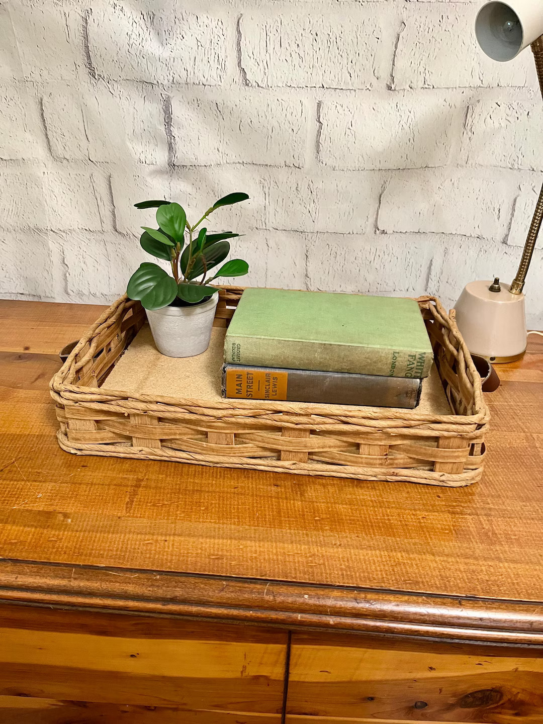 Vintage Pyrex woven basket trivet dish carrier or decorative entryway tray | Etsy (US)