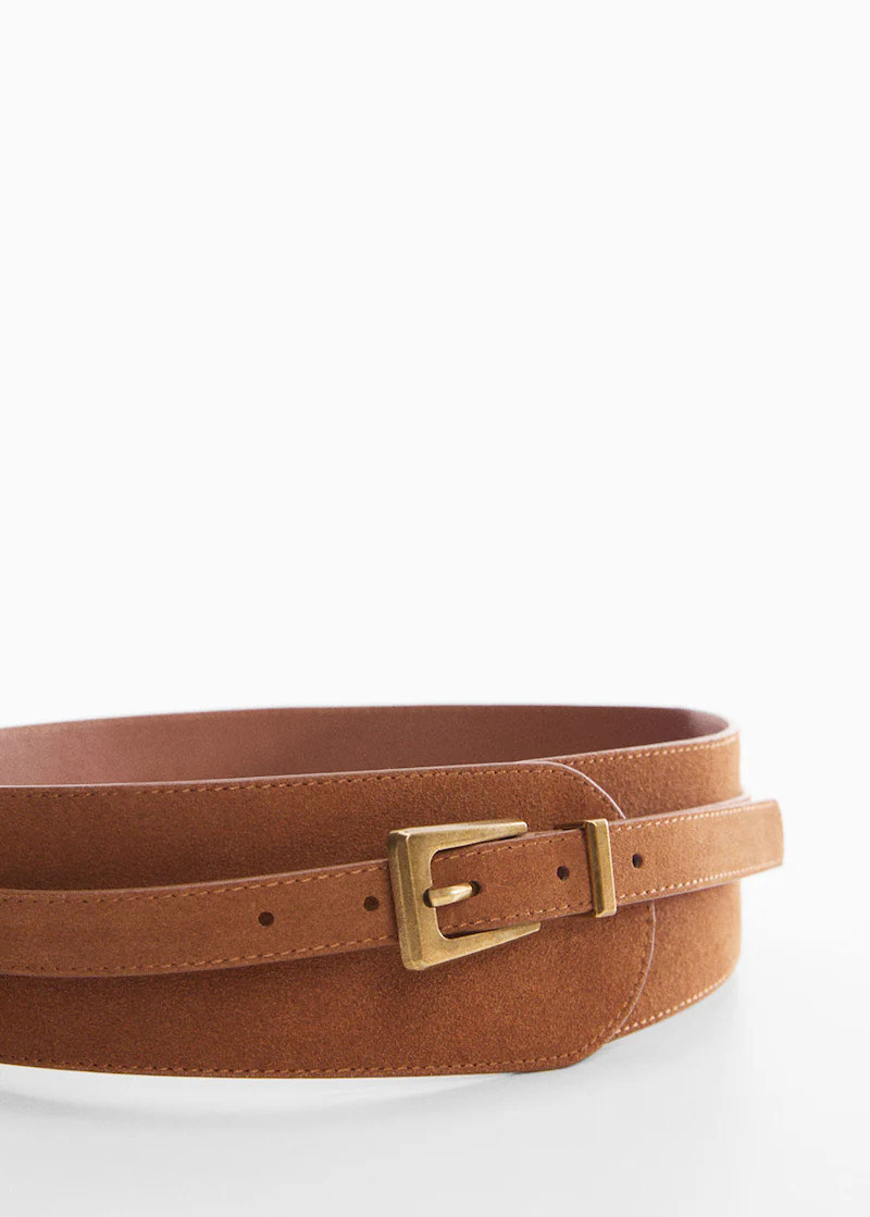 Wide suede belt -  Women | Mango USA | MANGO (US)
