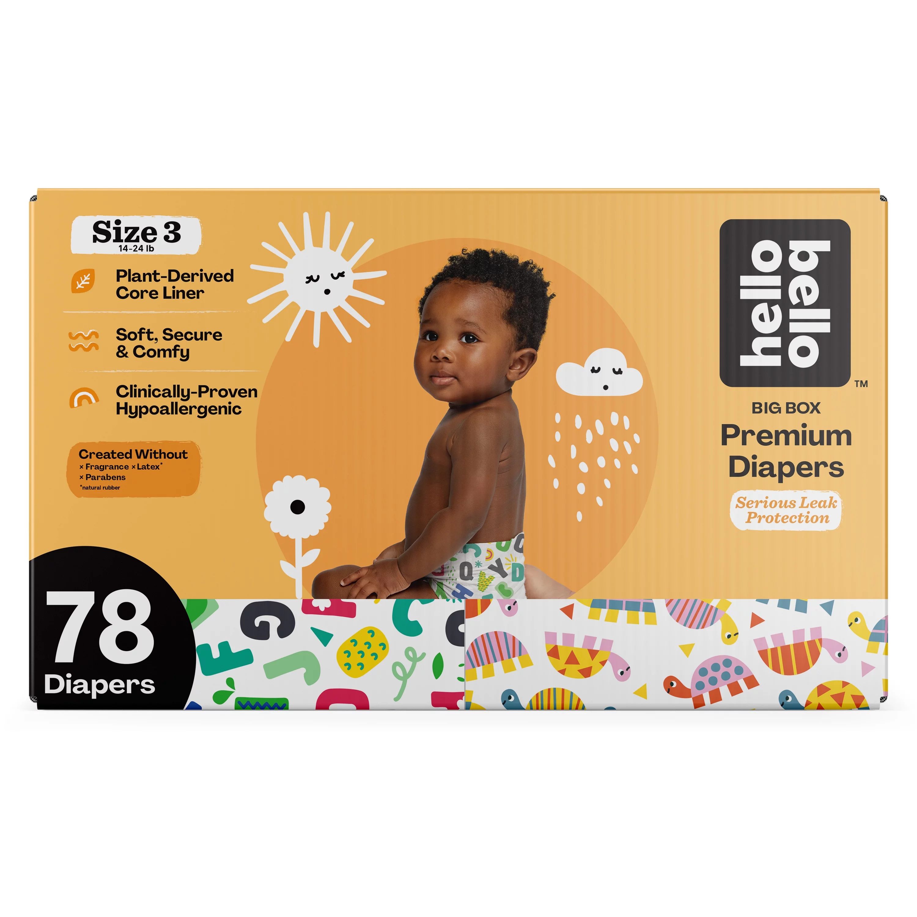 Hello Bello Premium Baby Diapers, Fun Gender Neutral Designs - Size 3, 78 Count - Walmart.com | Walmart (US)
