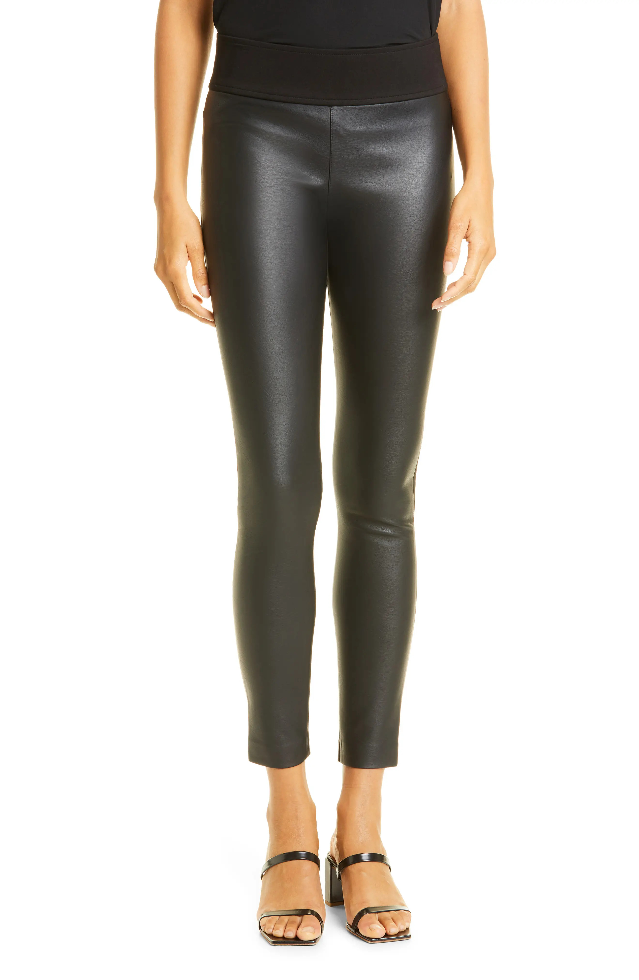 Club Monaco Tasha Faux Leather Leggings in Black at Nordstrom, Size 00 | Nordstrom