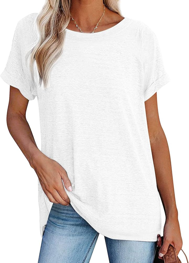 Women Tunic Top for Women to Wear with Leggings Long/Rolled Sleeve Crewneck Shirts for Women Loos... | Amazon (US)