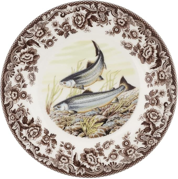Spode Woodland Salmon Salad Plate - Country Dining Tableware, Traditional British Design with Sal... | Amazon (US)