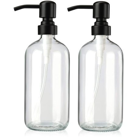Countertop Soap Dispensers Clear Glass Soap Dispenser 2-Pack Hand Soap Brown | Walmart (US)