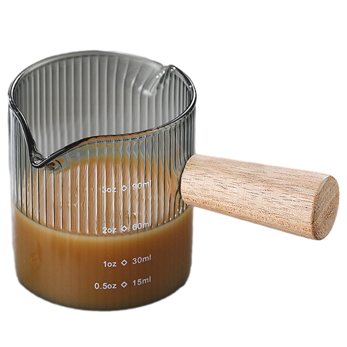 Espresso Shot Glass,Espresso Measuring Cup with Wood Handle,Measuring Milk Cup for Barista Coffee... | Walmart (US)