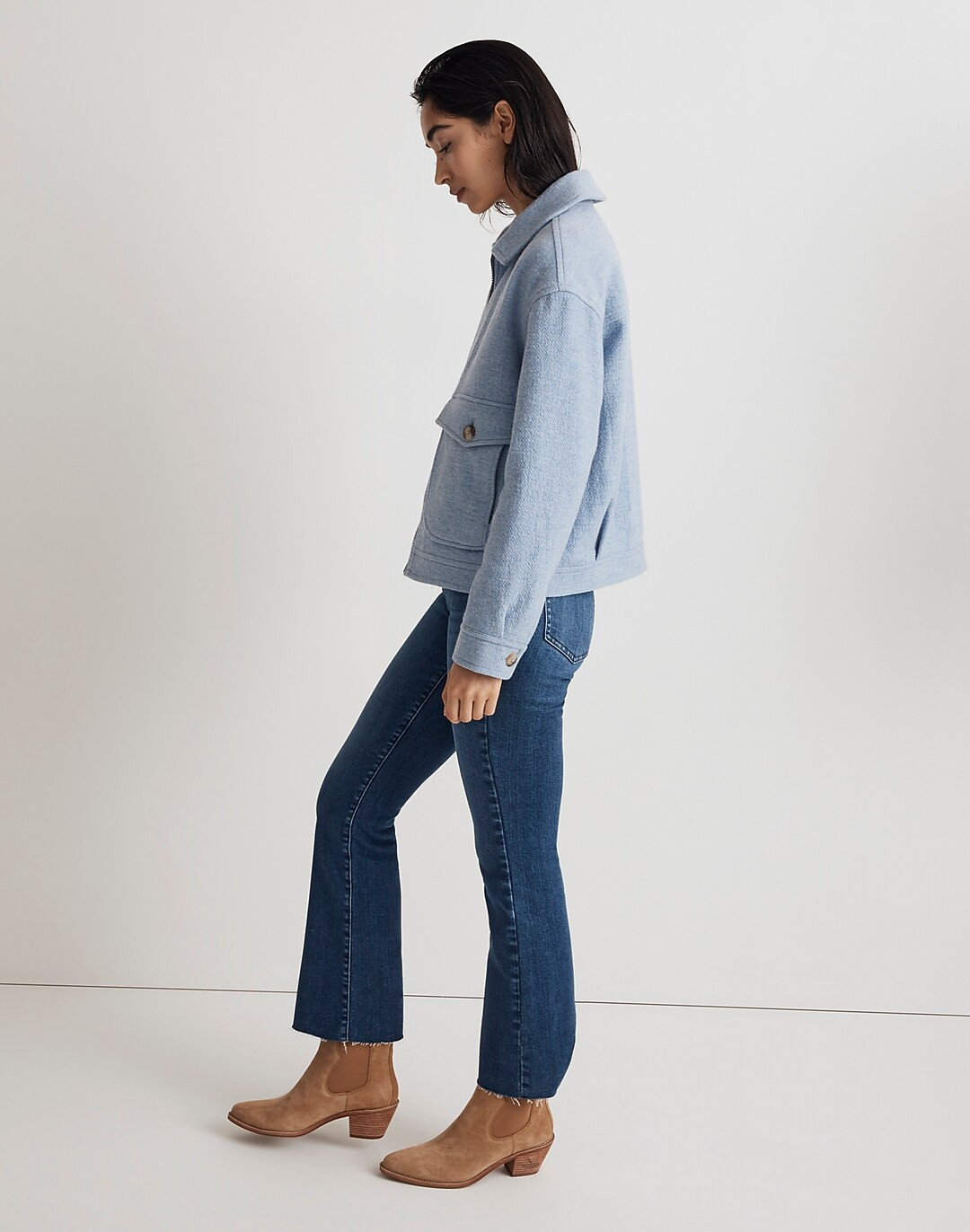 Brushed Crop Shirt Jacket | Madewell