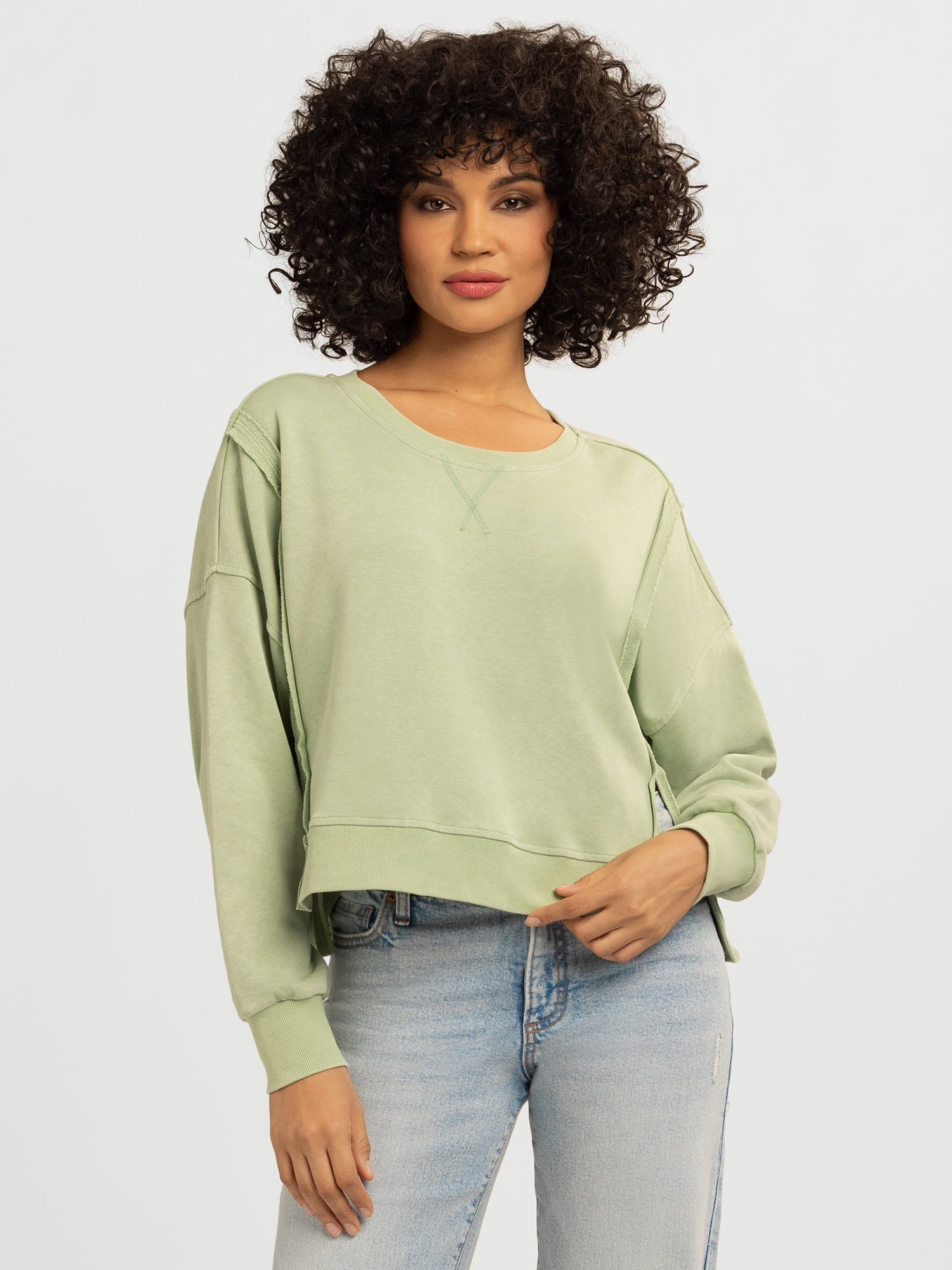 Jessica Simpson Women's Philomenia Knit Denim Pullover Top, Sizes XS-XL | Walmart (US)