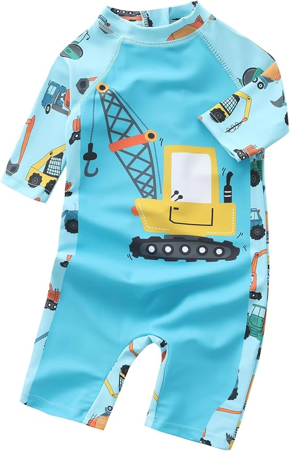 Aisyee Baby Toddler Boys Rash Guard Sunsuits for Boys One Piece Swimsuits UPF 50+ Short Sleeve Ba... | Amazon (US)